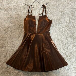 Bronze Dress with Pockets